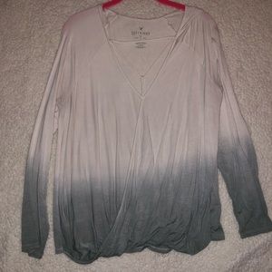 Teal dipped White blouse